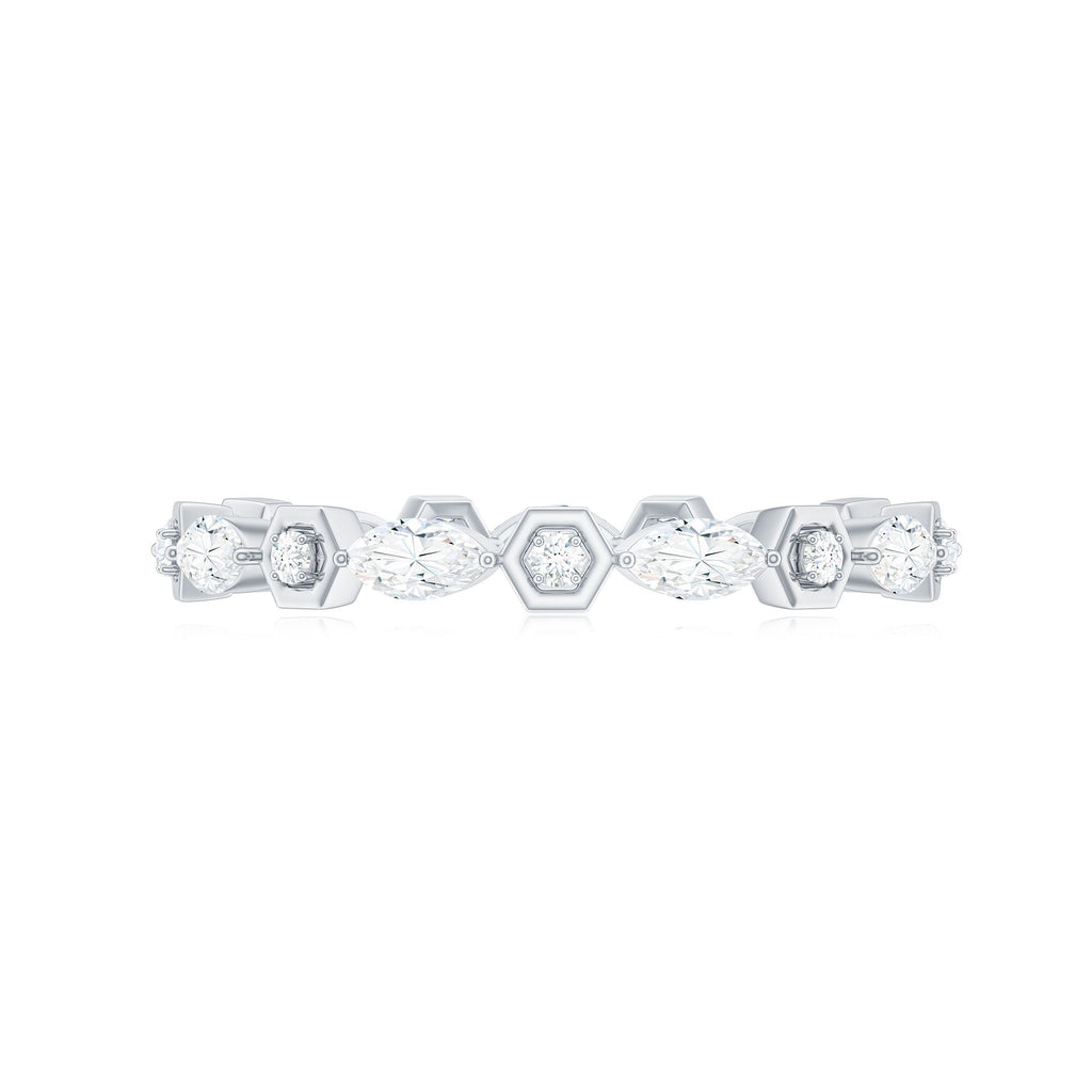 Certified Moissanite Eternity Anniversary Ring in Prong Setting