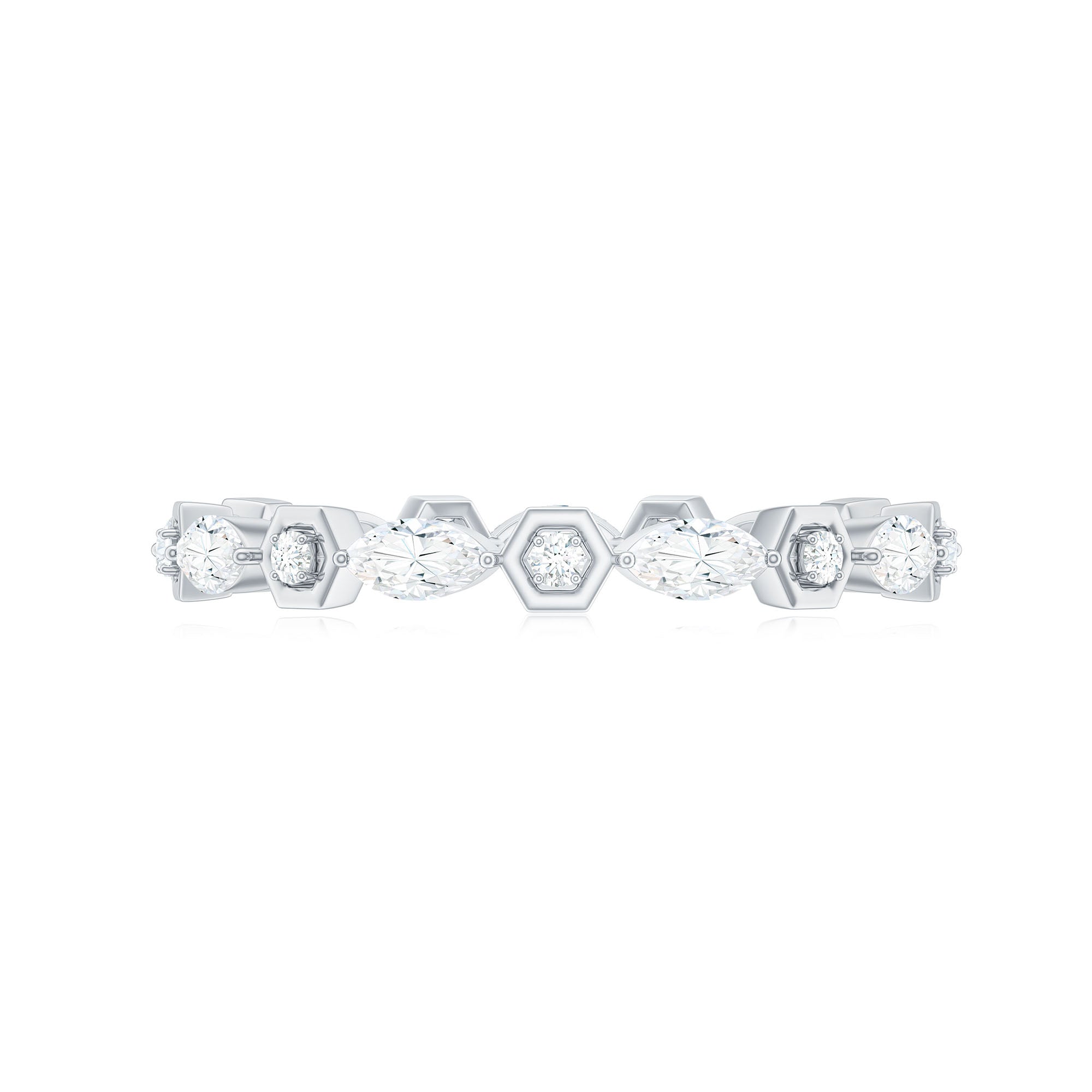 Certified Moissanite Eternity Anniversary Ring in Prong Setting