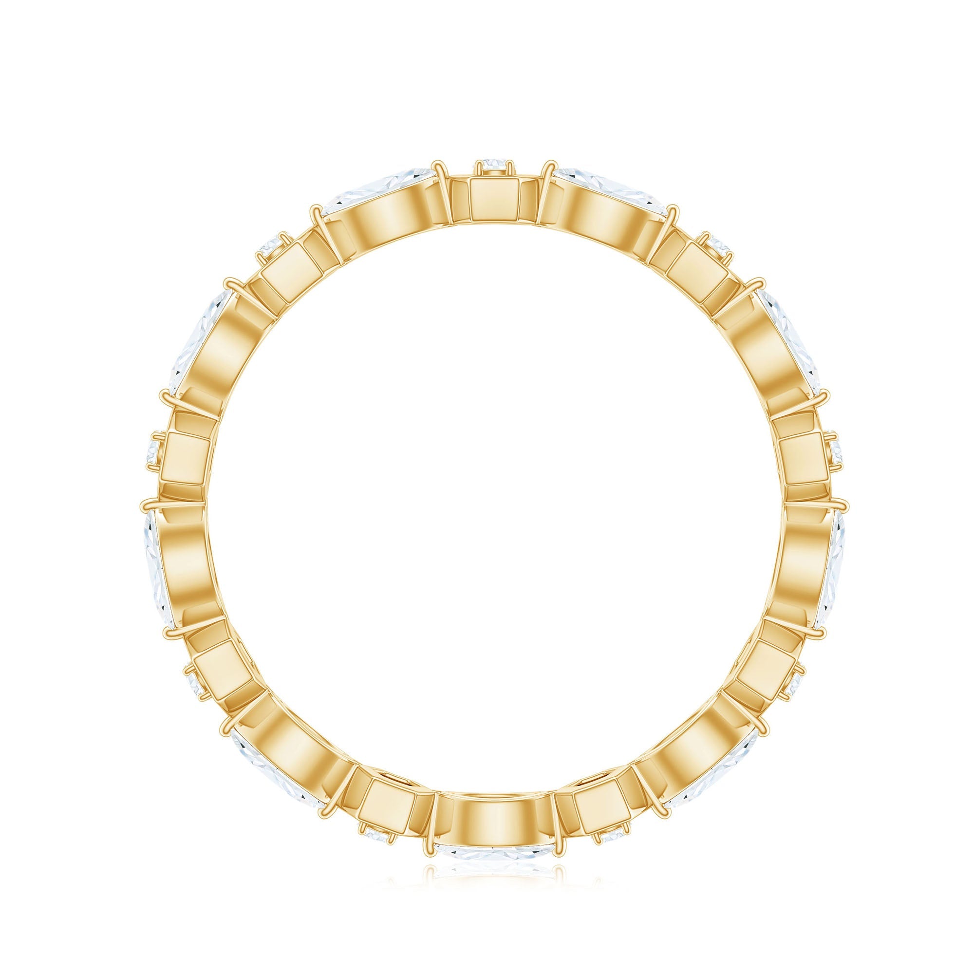 Certified Moissanite Eternity Anniversary Ring in Prong Setting