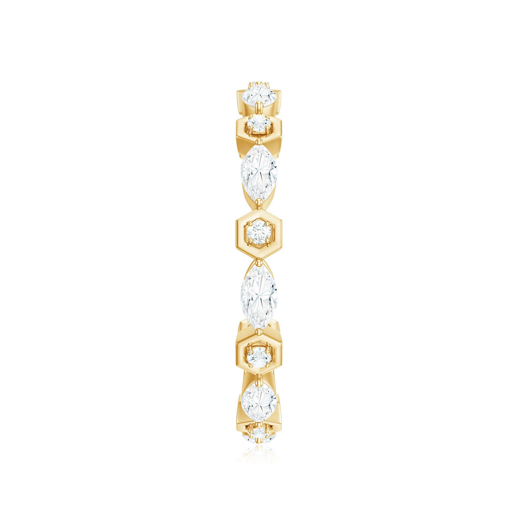 Certified Moissanite Eternity Anniversary Ring in Prong Setting