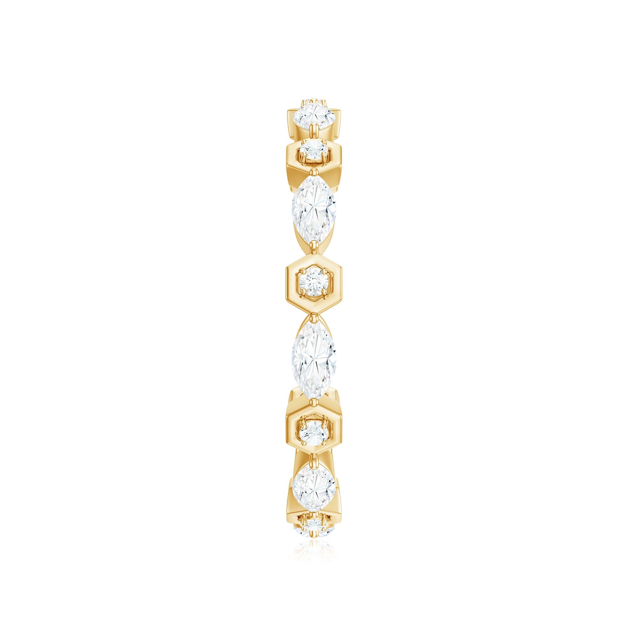 Certified Moissanite Eternity Anniversary Ring in Prong Setting