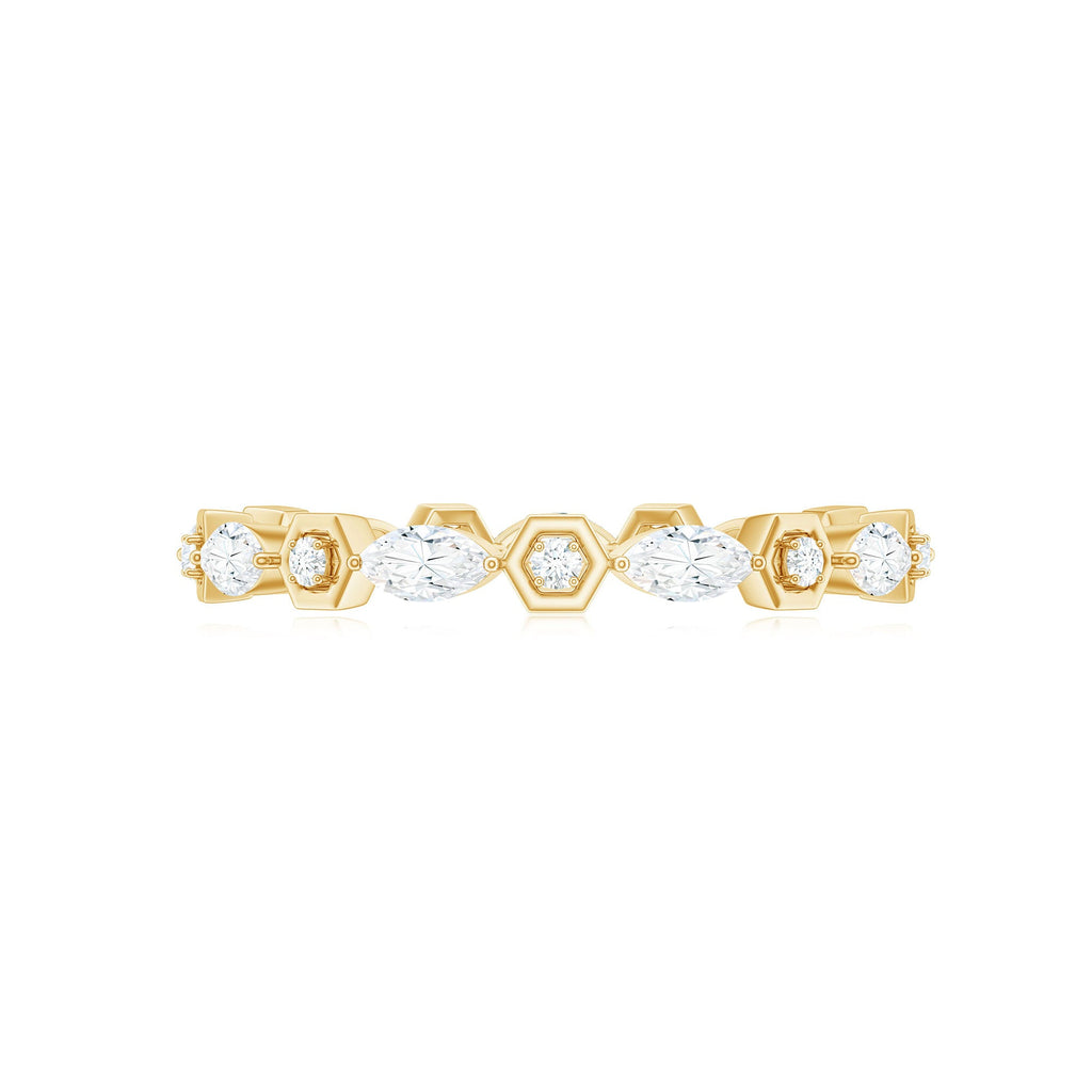 Certified Moissanite Eternity Anniversary Ring in Prong Setting