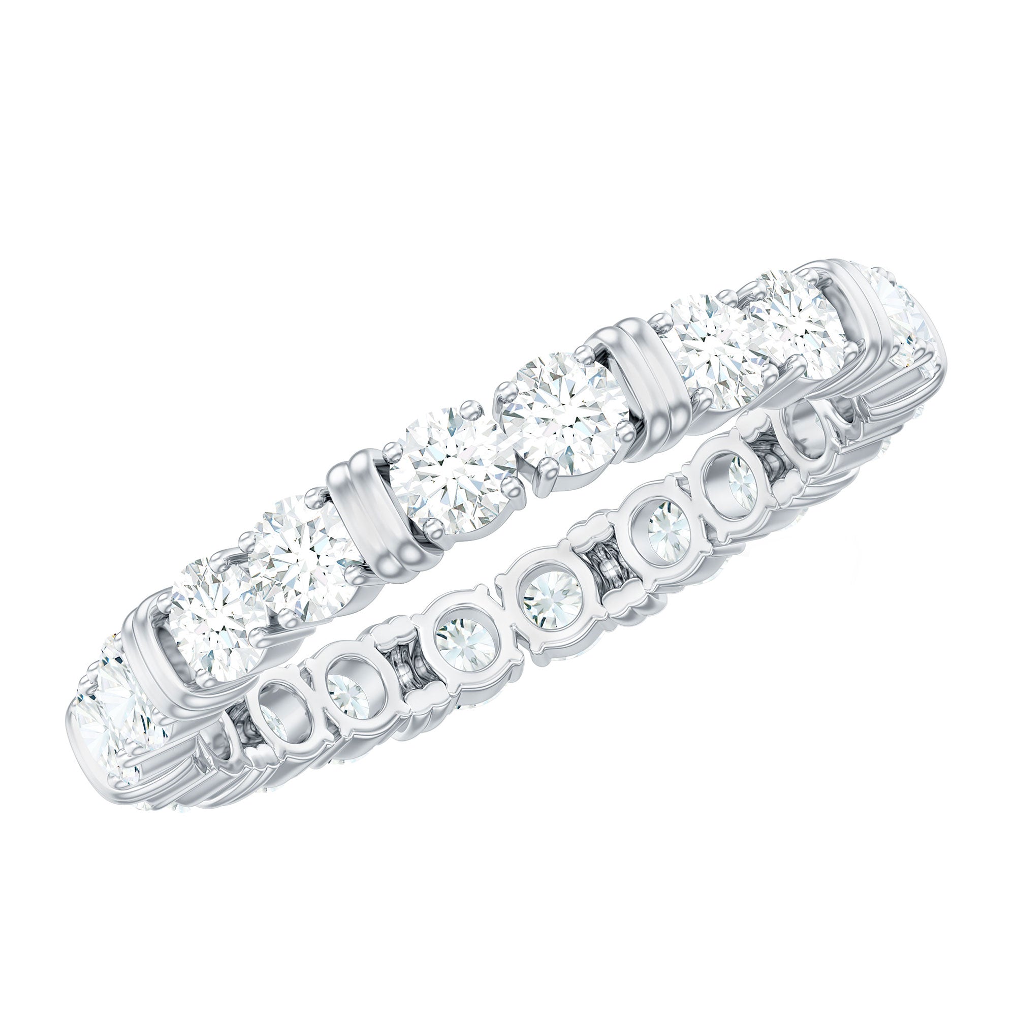 Certified Moissanite Full Eternity Band Ring For Her