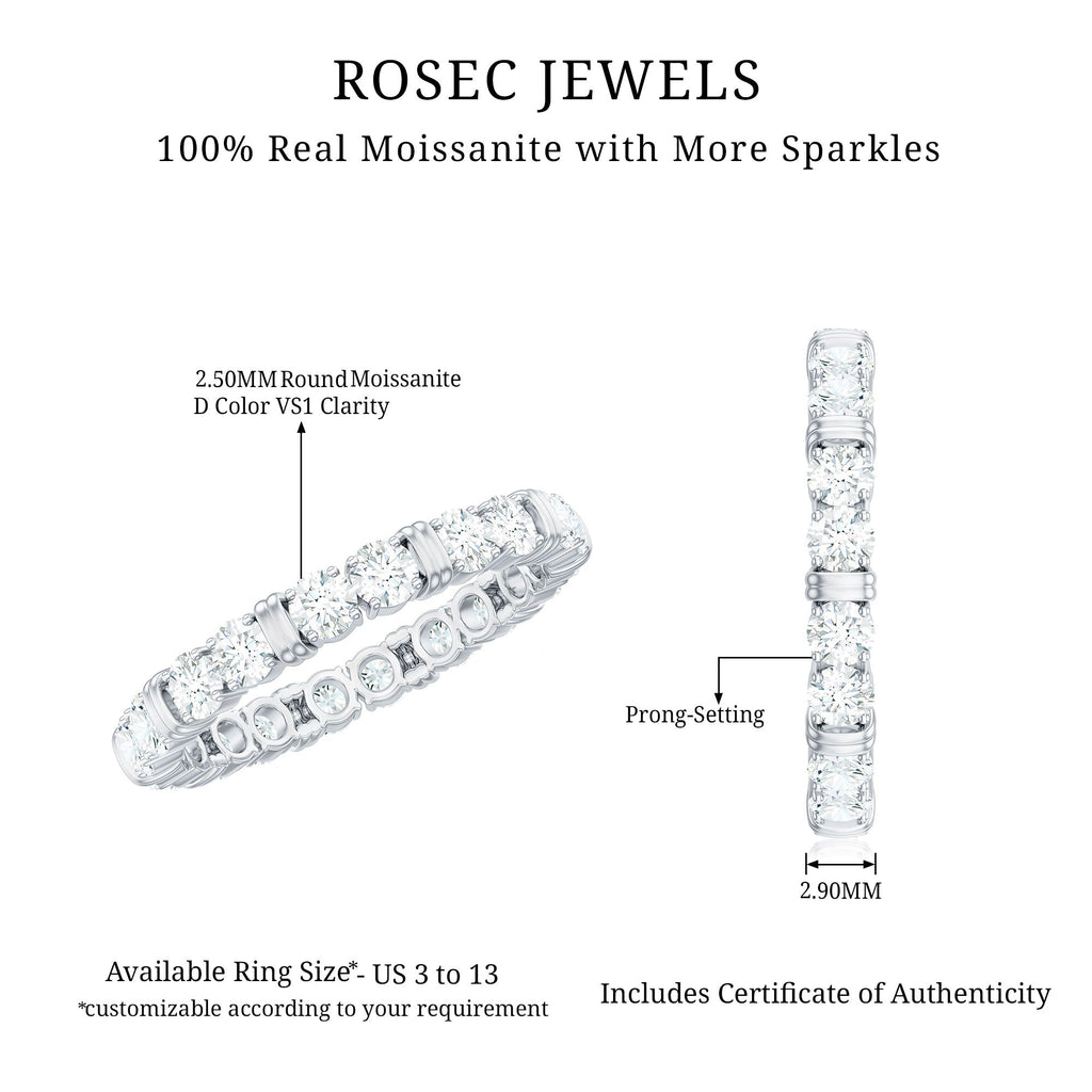 Certified Moissanite Full Eternity Band Ring For Her