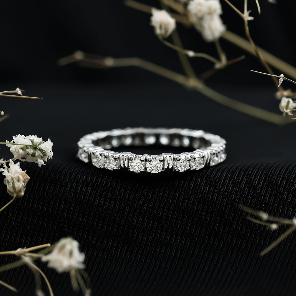 Certified Moissanite Full Eternity Band Ring For Her