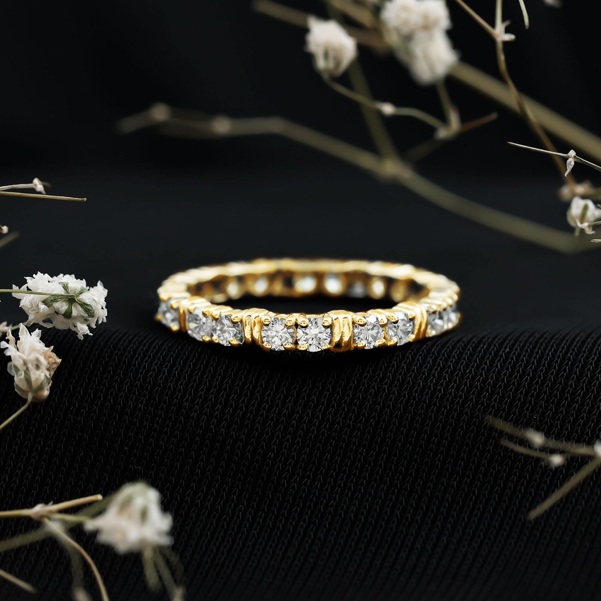Certified Moissanite Full Eternity Band Ring For Her