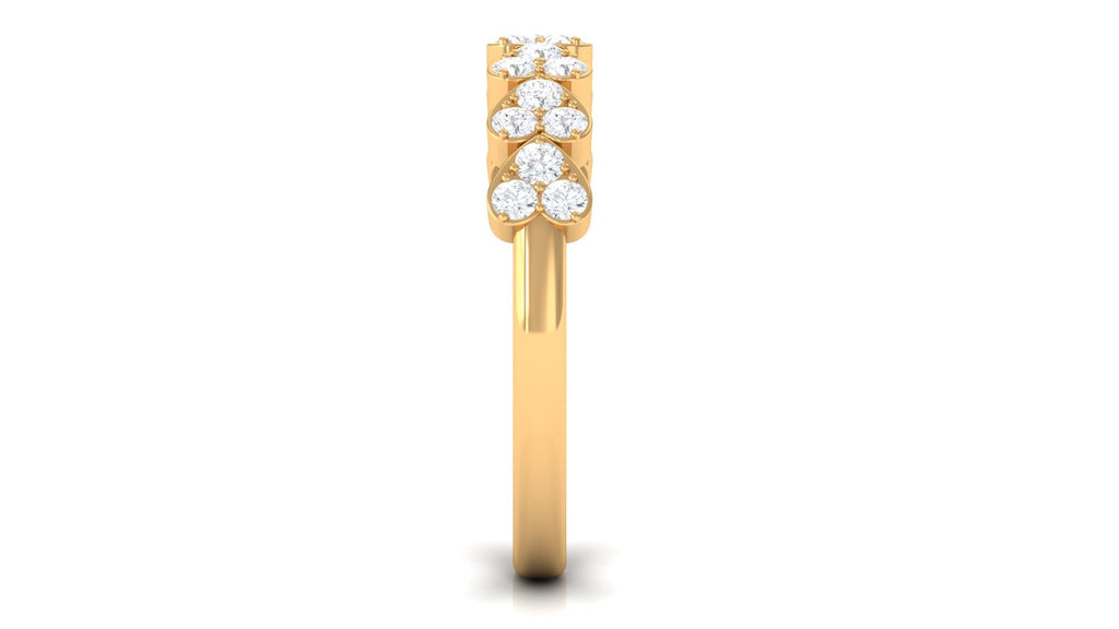 Certified Natural Diamond Heart Eternity Ring in East West Style