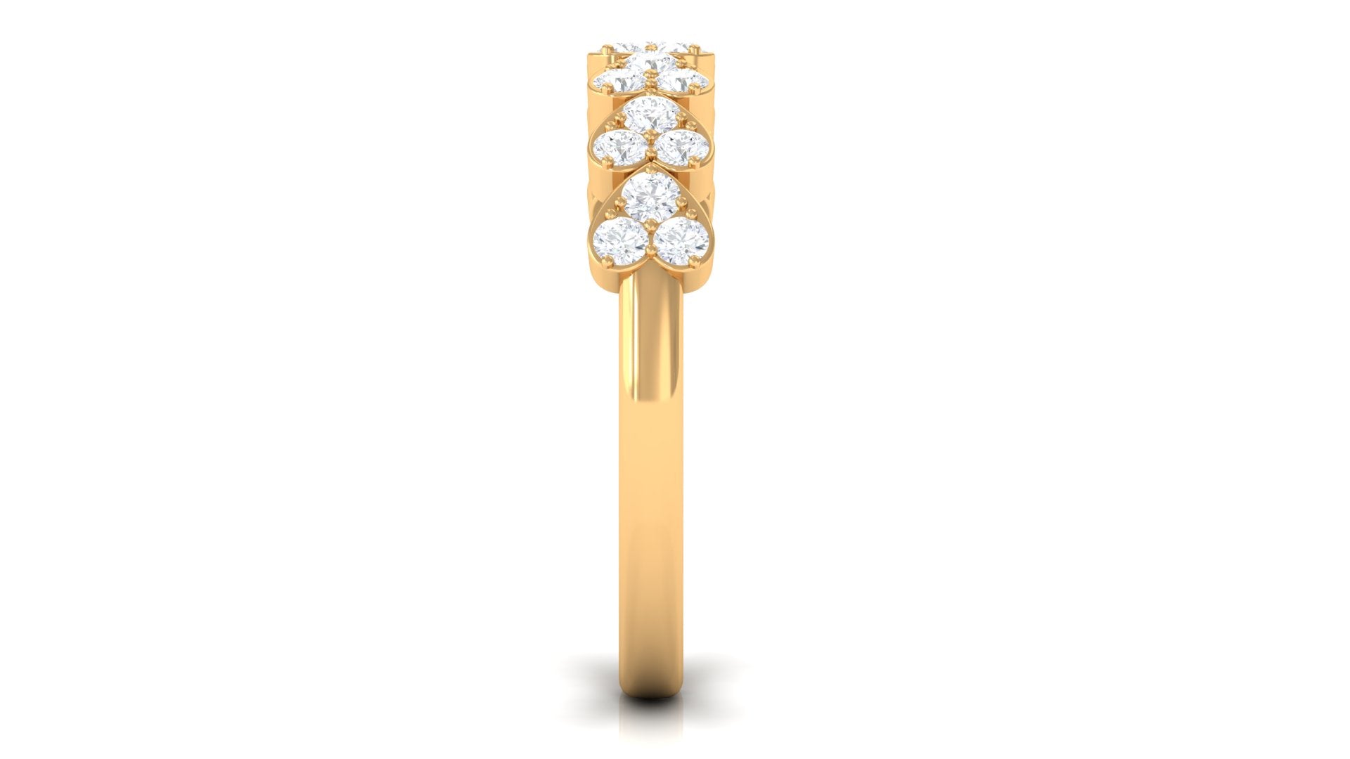 Certified Natural Diamond Heart Eternity Ring in East West Style
