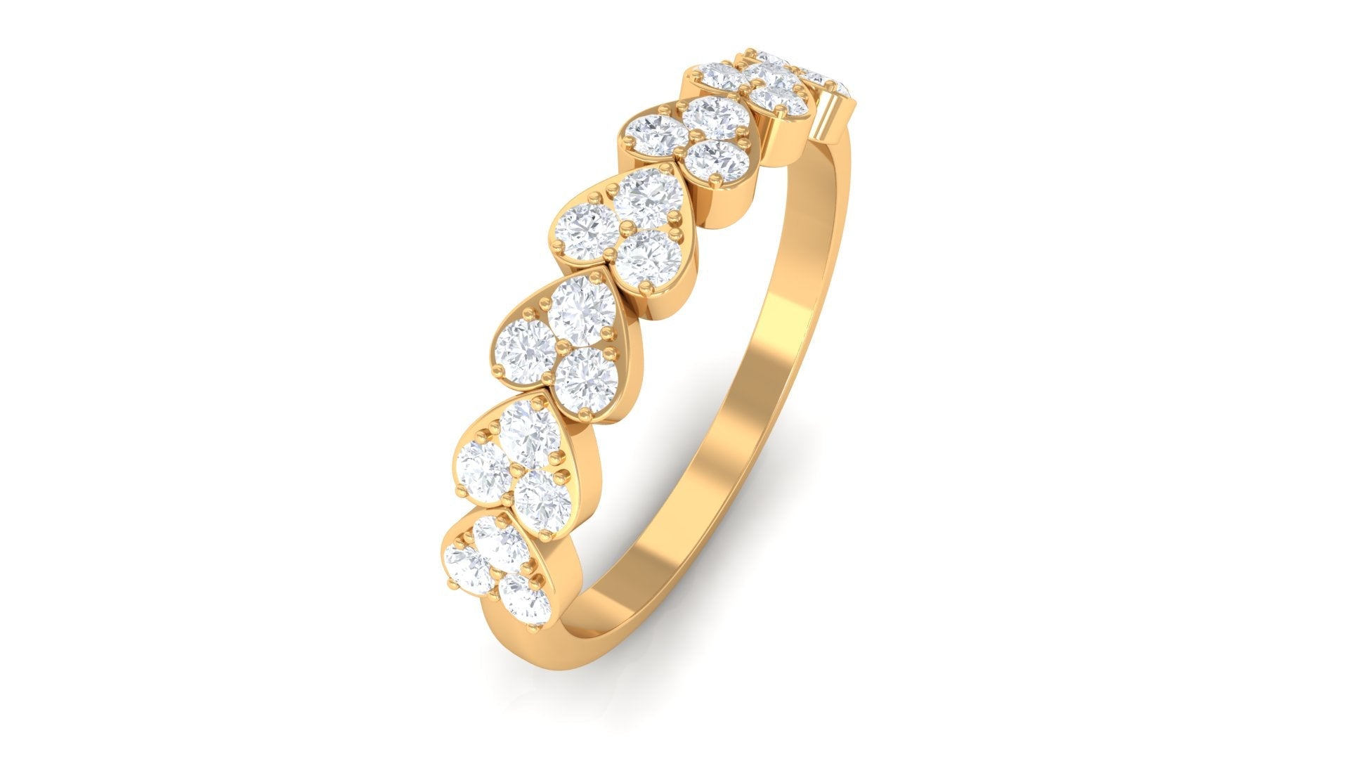Certified Natural Diamond Heart Eternity Ring in East West Style