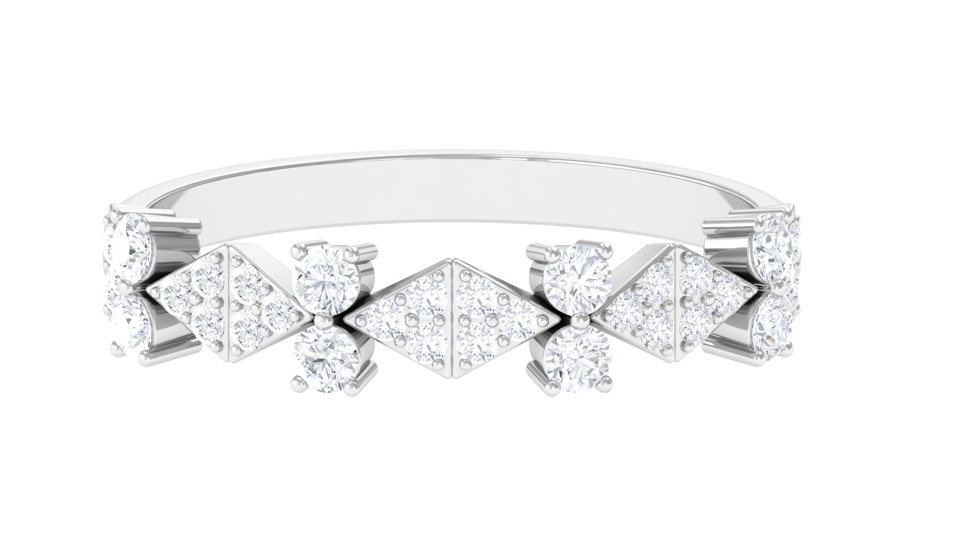 Art Deco Inspired Diamond Half Eternity Ring for Women