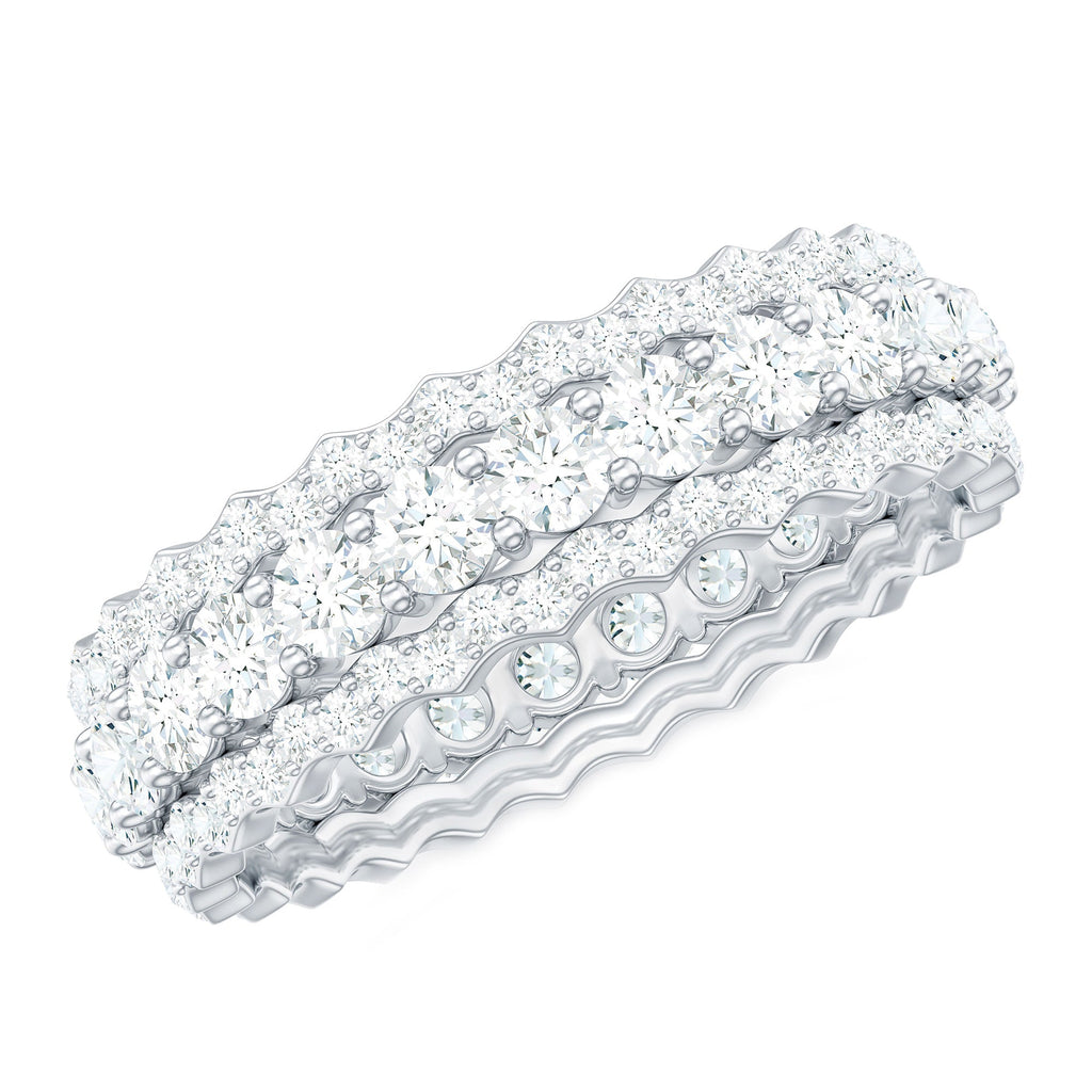 Certified Round Cut Moissanite Eternity Ring For Wedding