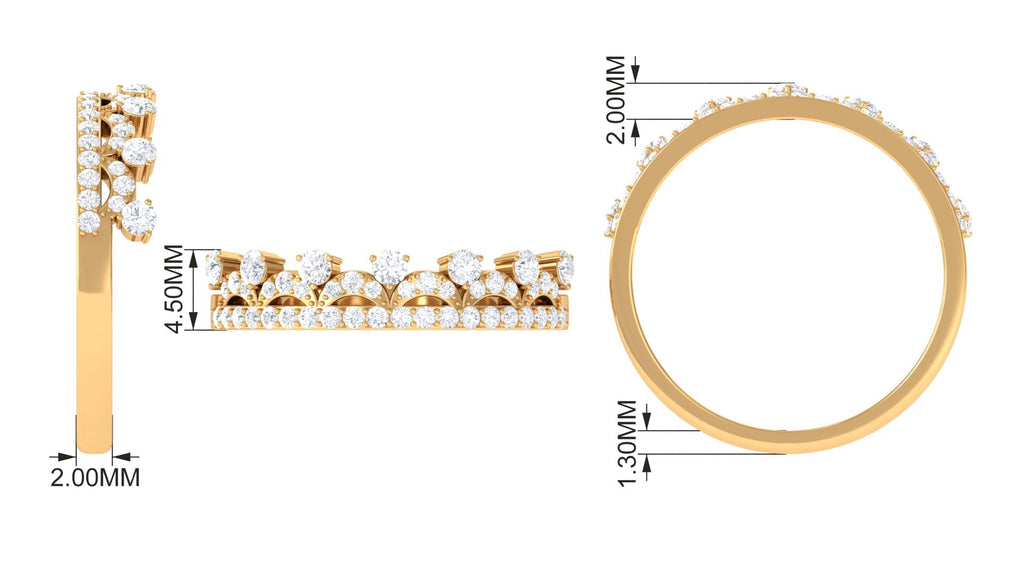 Natural Diamond Half Eternity Ring in Crown Style