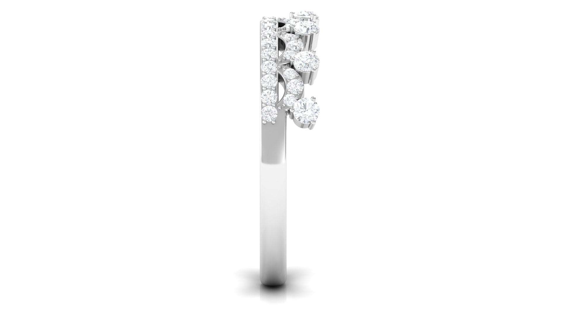 Natural Diamond Half Eternity Ring in Crown Style