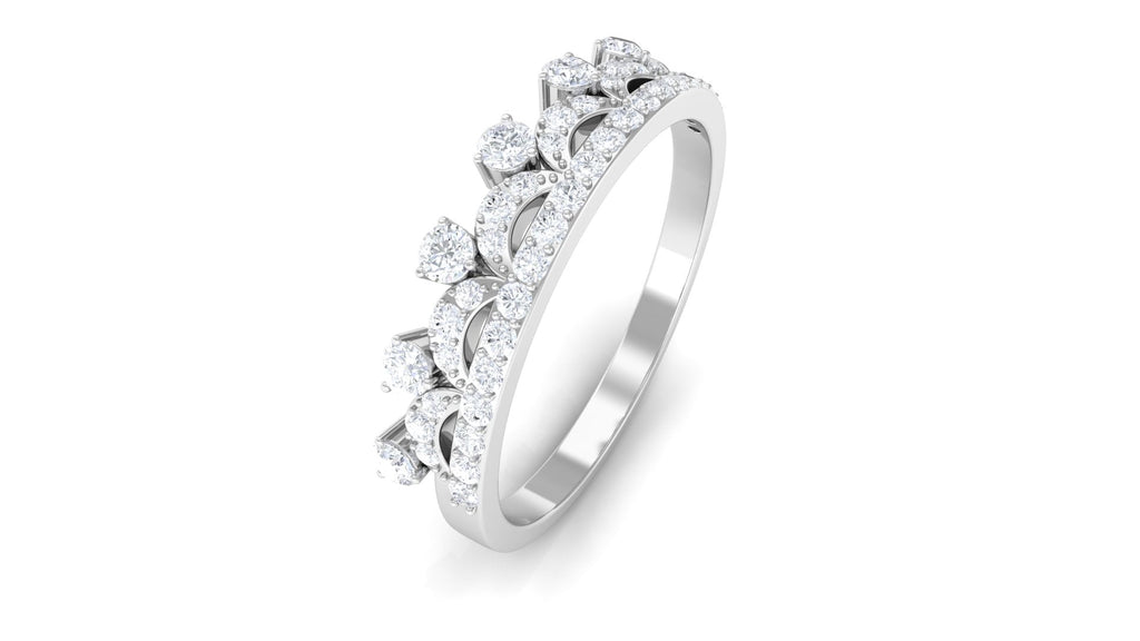 Natural Diamond Half Eternity Ring in Crown Style
