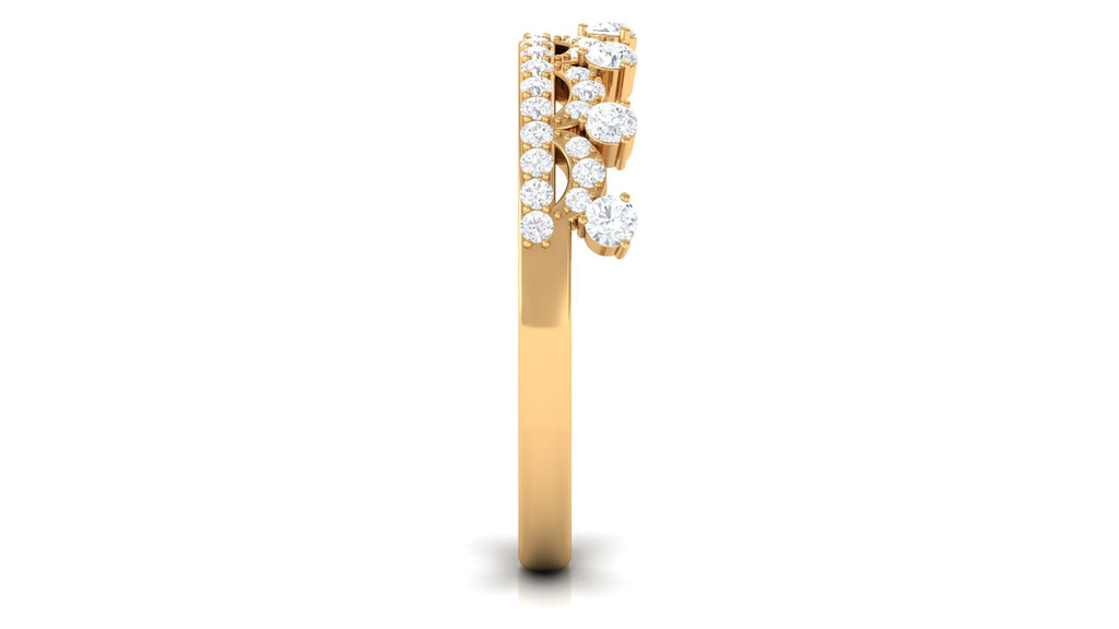 Natural Diamond Half Eternity Ring in Crown Style