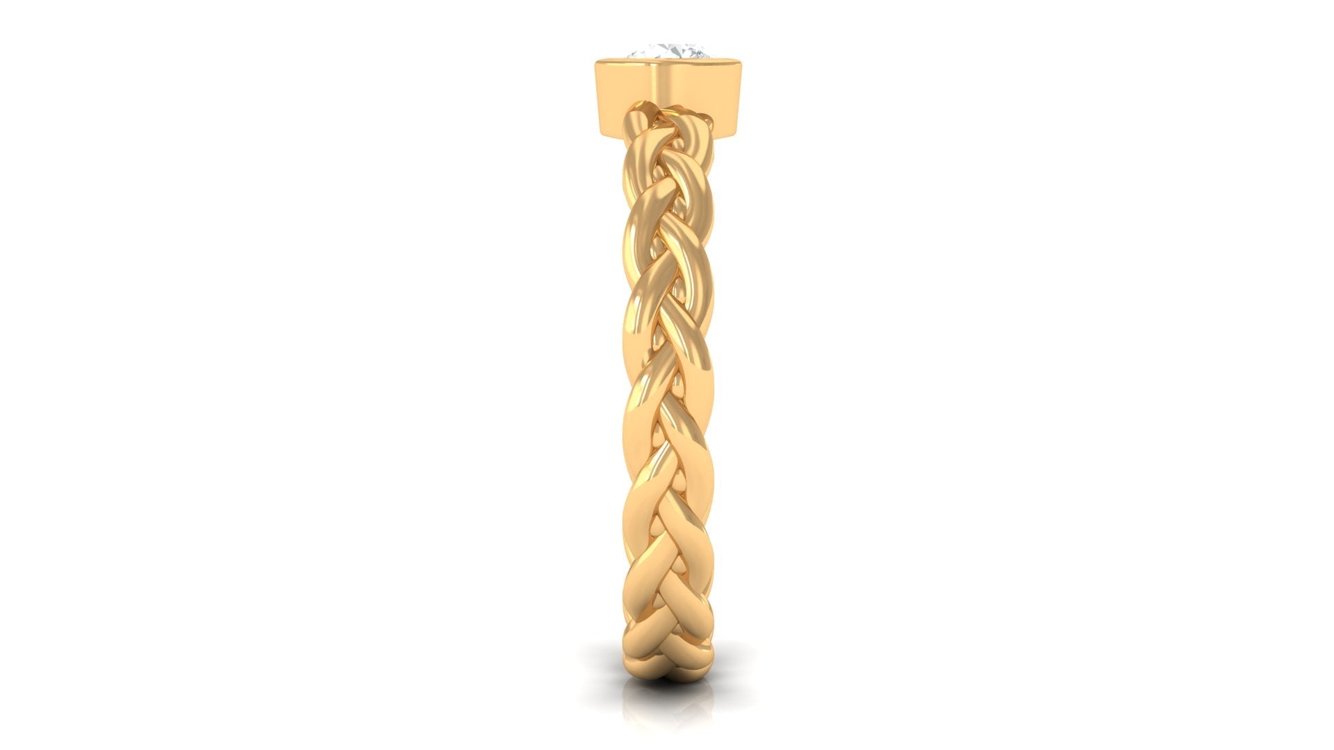 Real Diamond Promise Ring with Braided Shank