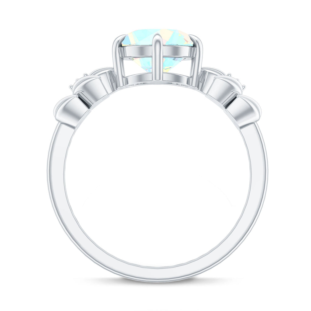 Nature Inspired 8mm Ethiopian Opal Diamond Engagement Ring