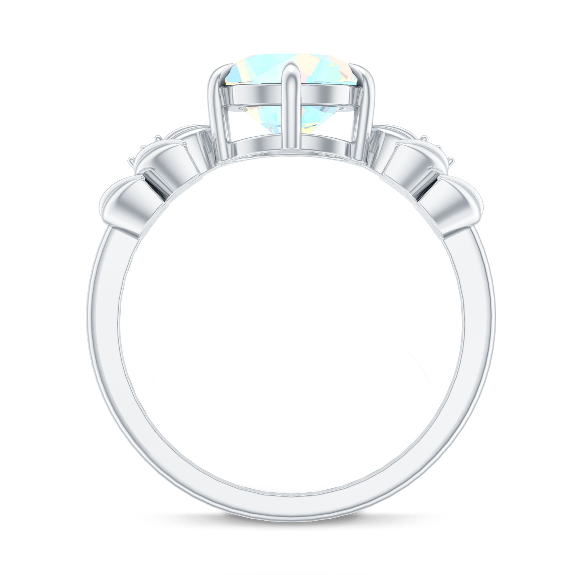 Nature Inspired 8mm Ethiopian Opal Diamond Engagement Ring