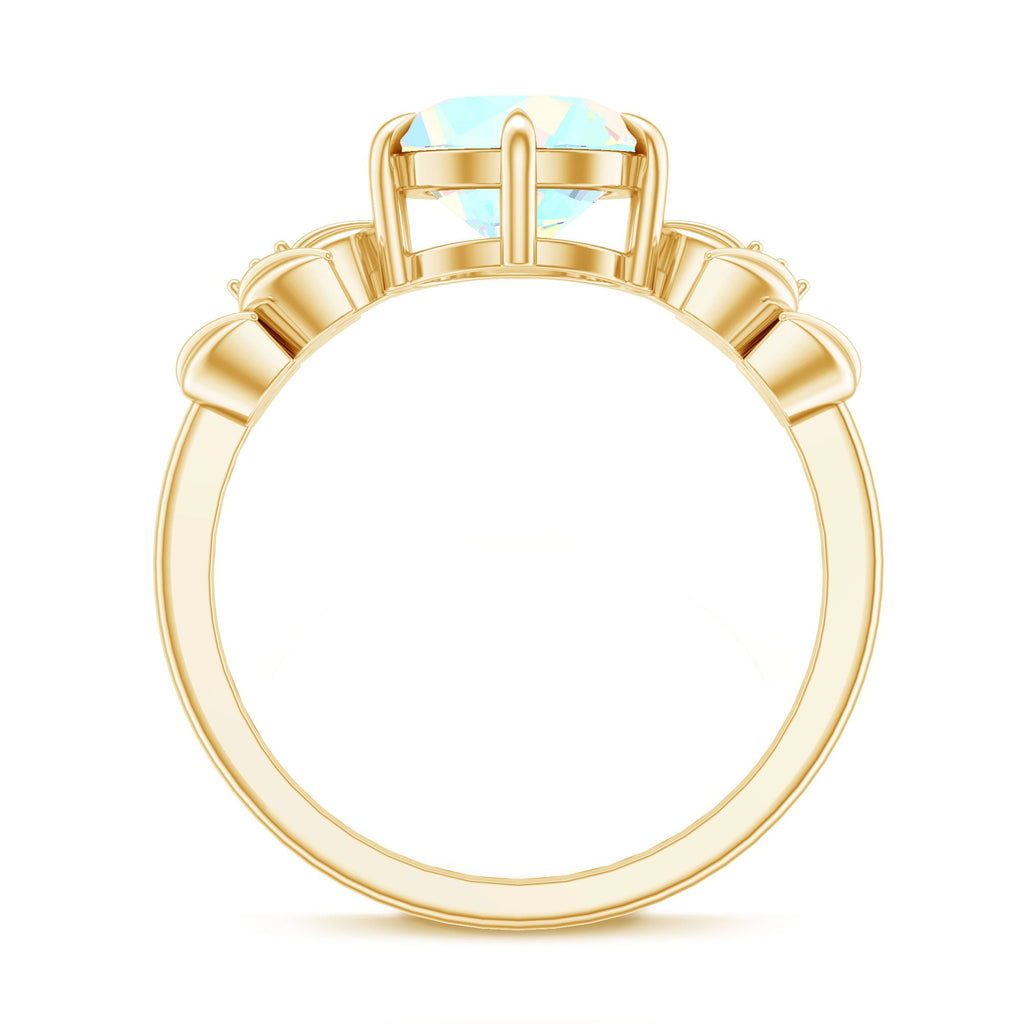 Nature Inspired 8mm Ethiopian Opal Diamond Engagement Ring