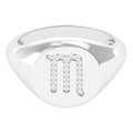 Cubic Zirconia Unisex Scorpio Zodiac Signet Ring