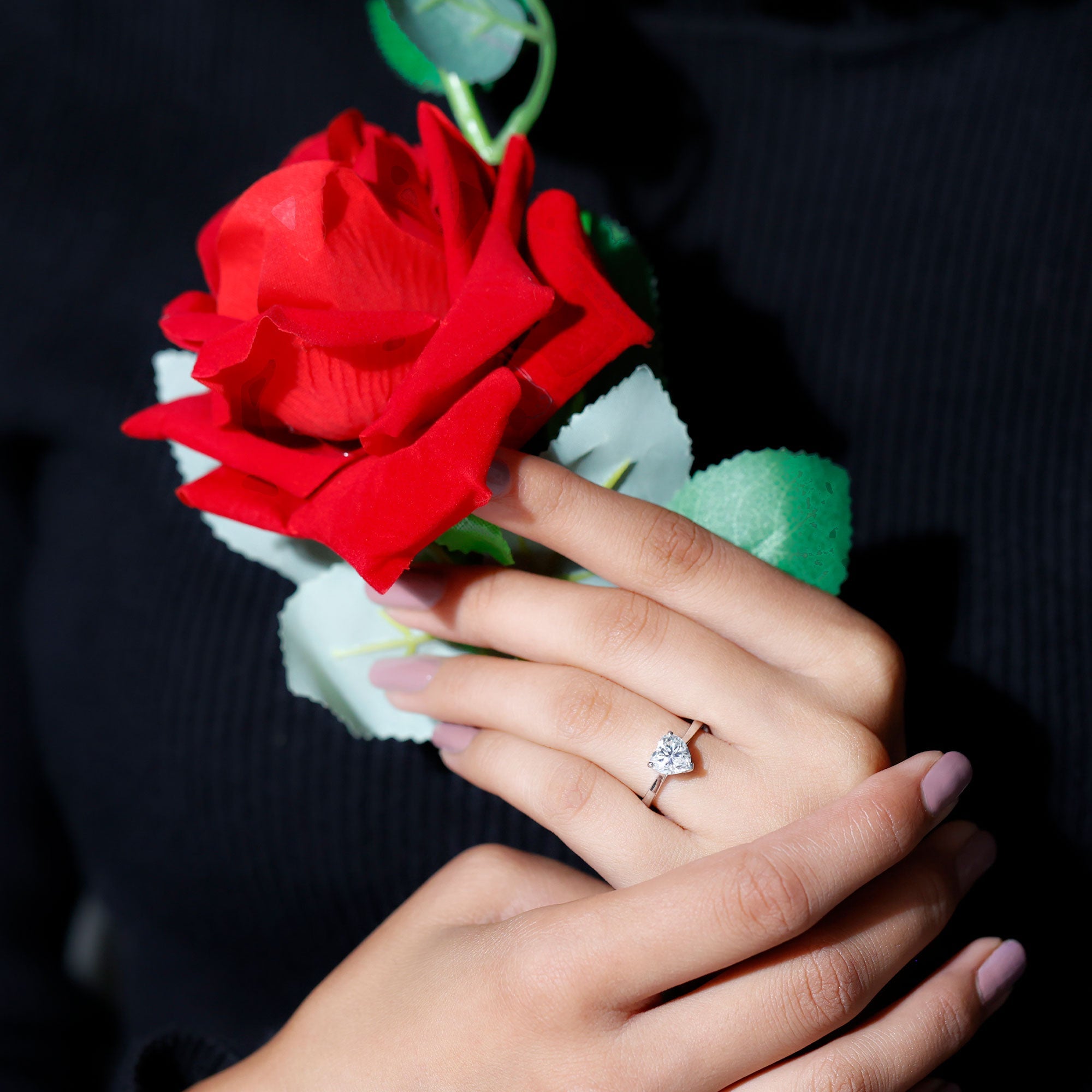 Certified 7 MM Moissanite Heart Ring For Women