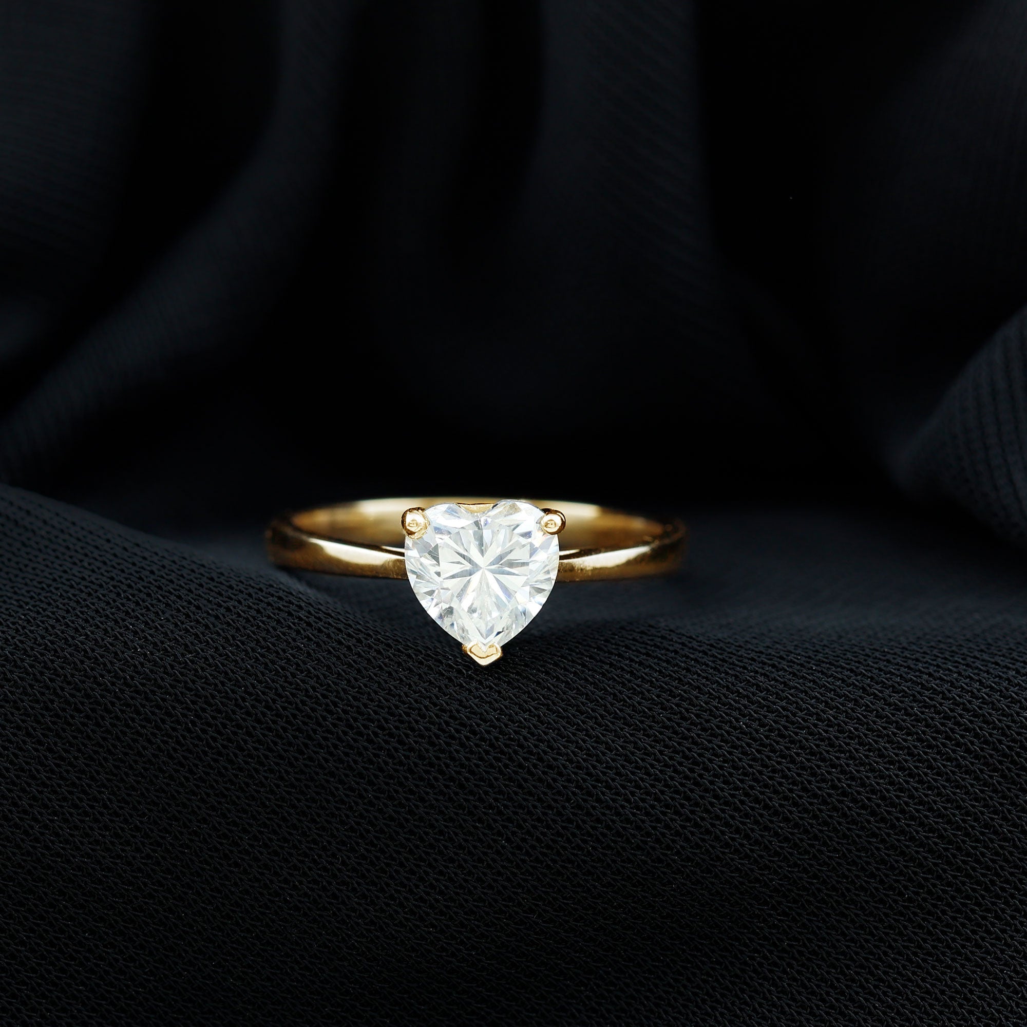 Certified 7 MM Moissanite Heart Ring For Women