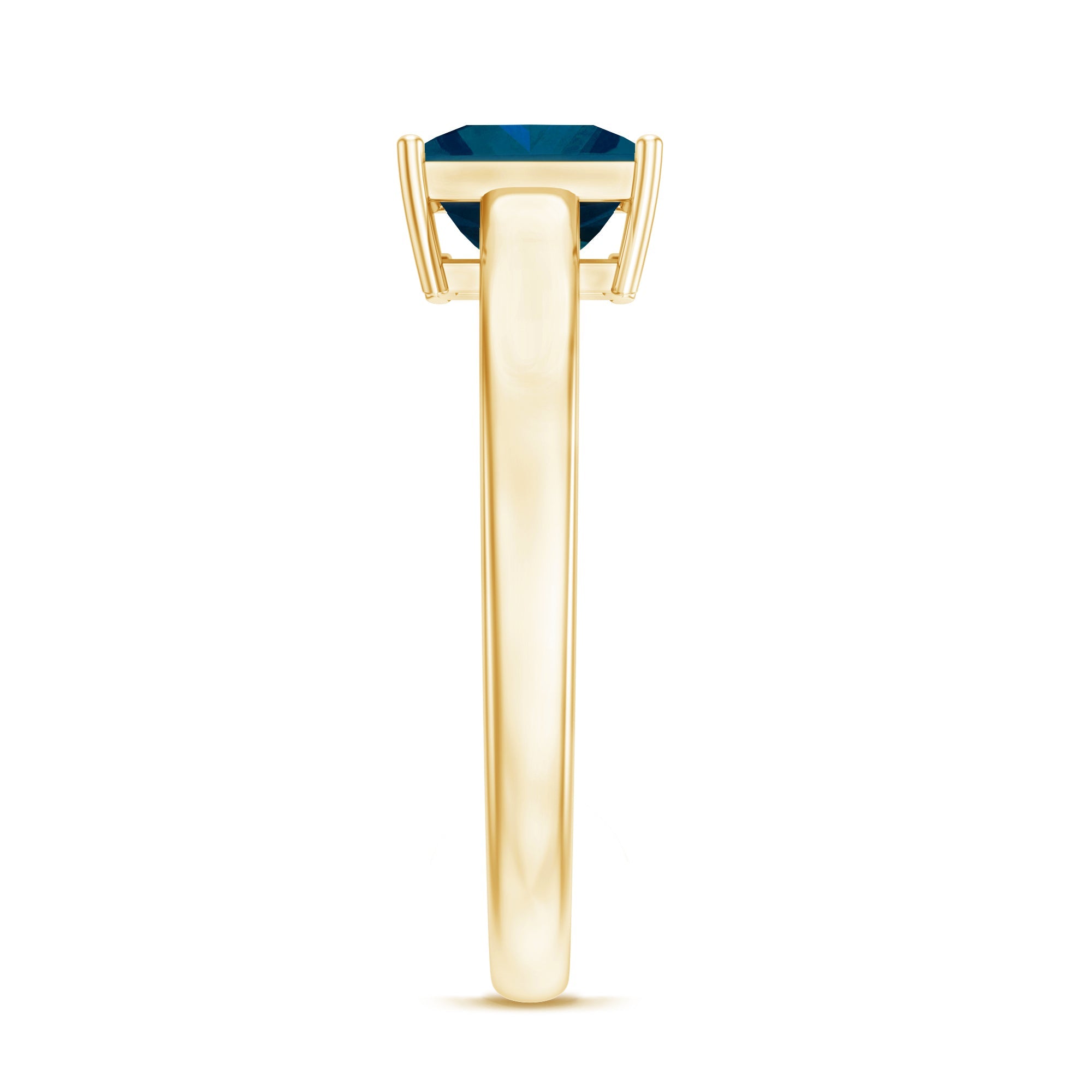 6mm Square Cut London Blue Topaz Solitaire Ring