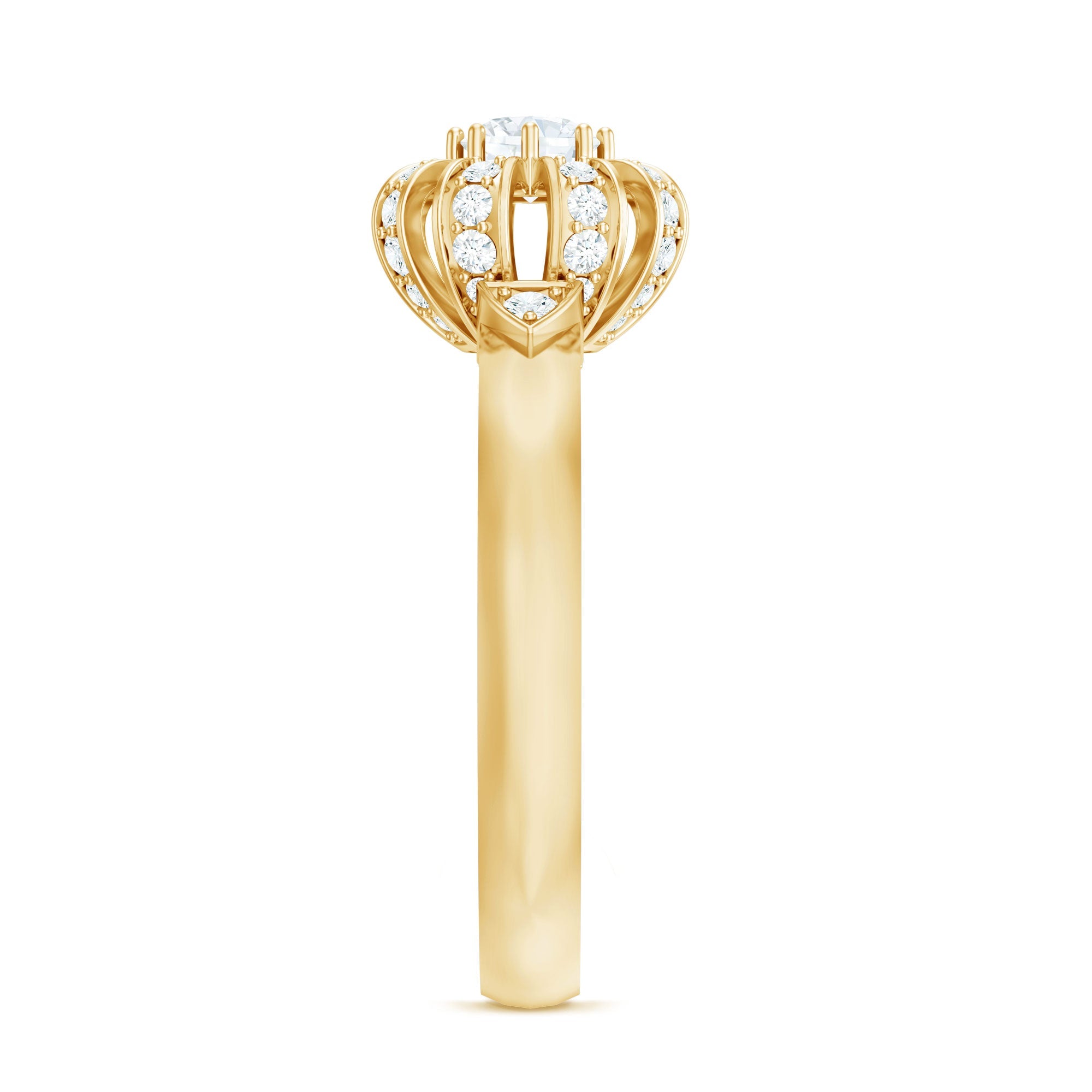 Certified Real Diamond Flower Engagement Ring for Women