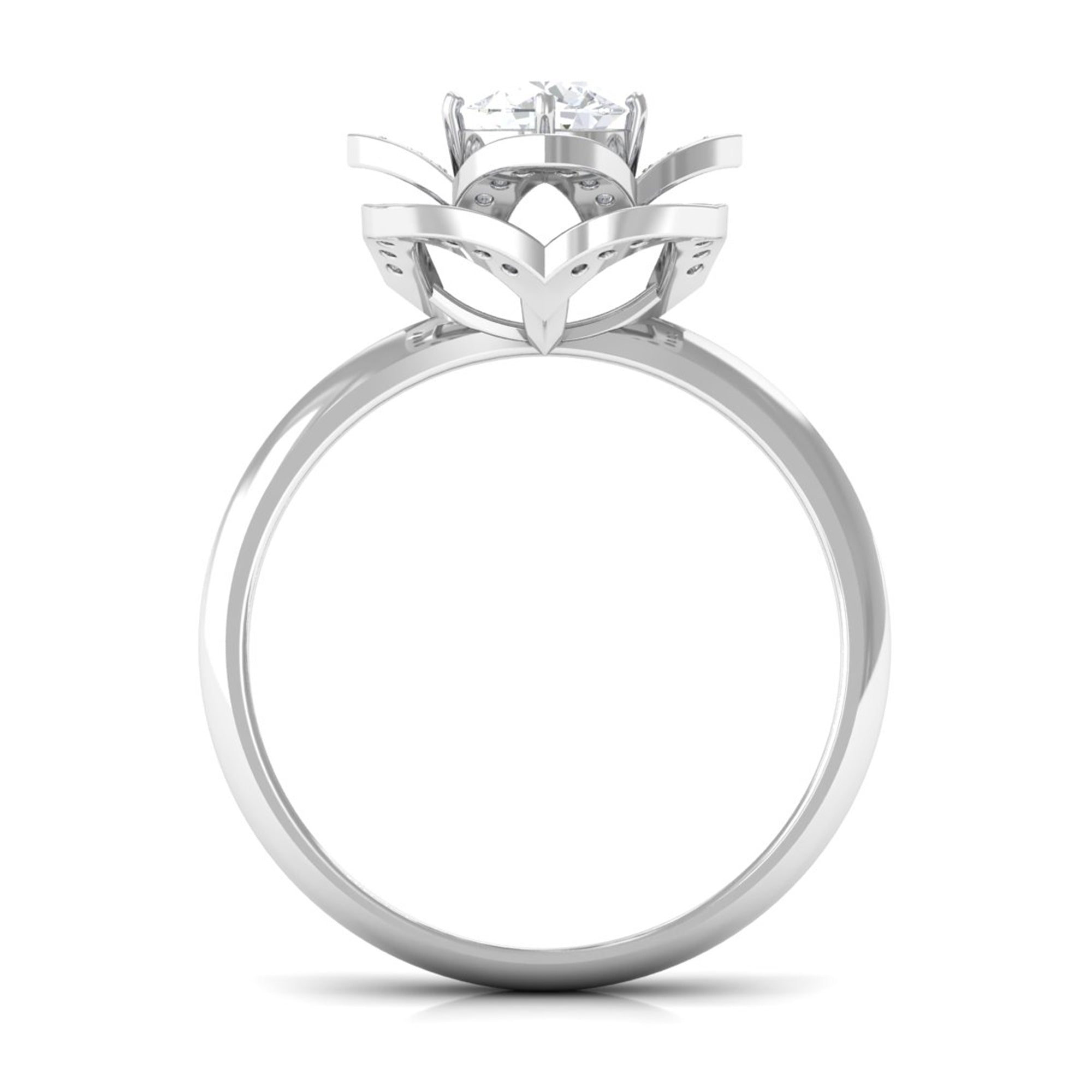 1 CT Zircon Vintage Floral Engagement Ring