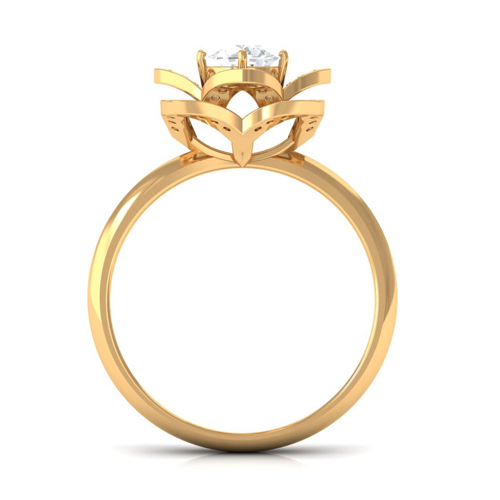 1 CT Zircon Vintage Floral Engagement Ring