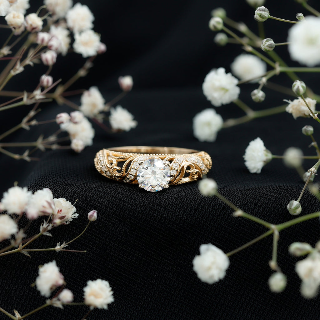 3/4 CT Cubic Zirconia Vintage Inspired Engagement Ring