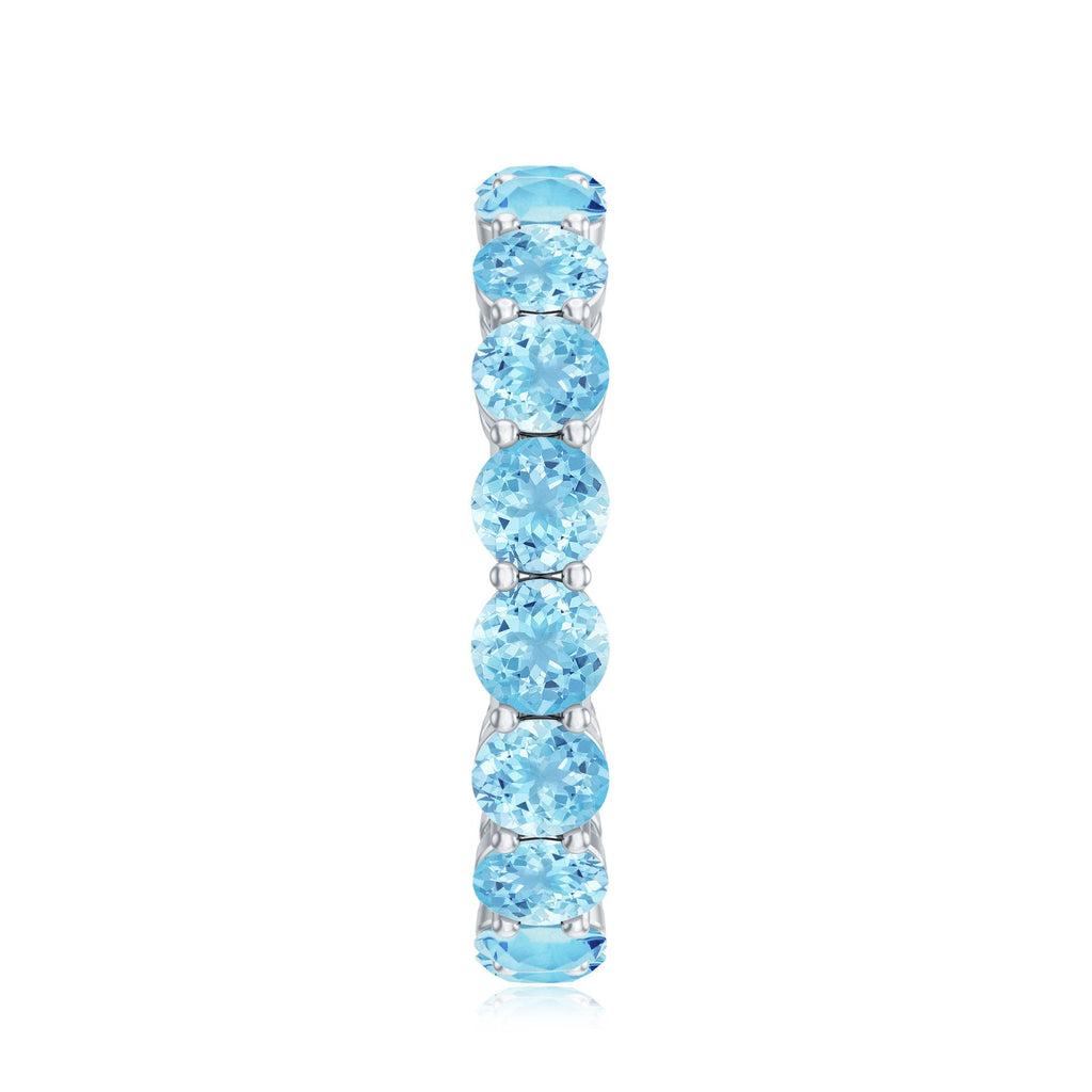 Natural Aquamarine Full Eternity Wedding Band