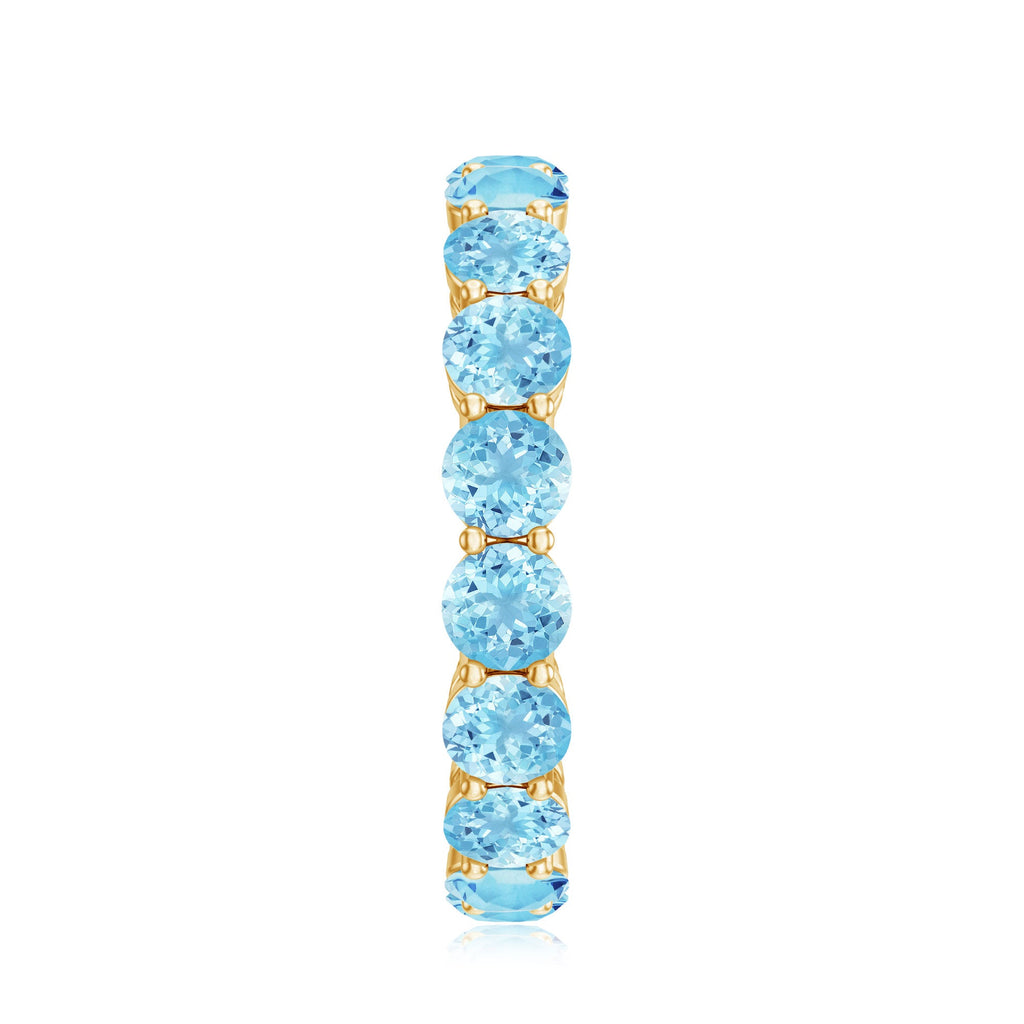 Natural Aquamarine Full Eternity Wedding Band