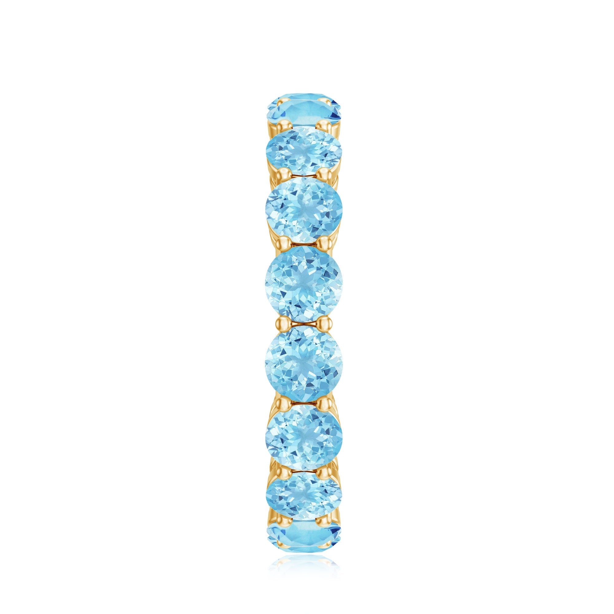 Natural Aquamarine Full Eternity Wedding Band