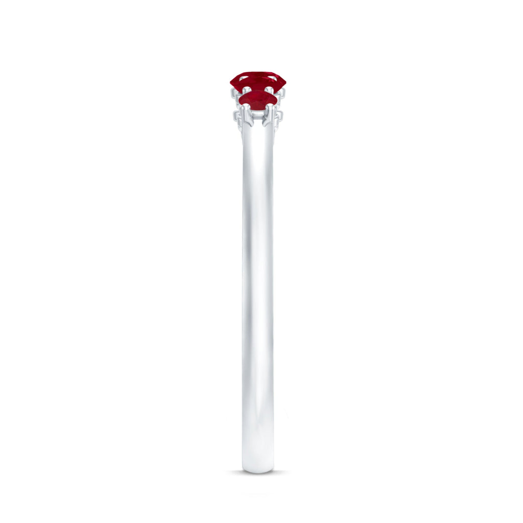 Classic Ruby 5 Stone Graduated Promise Ring