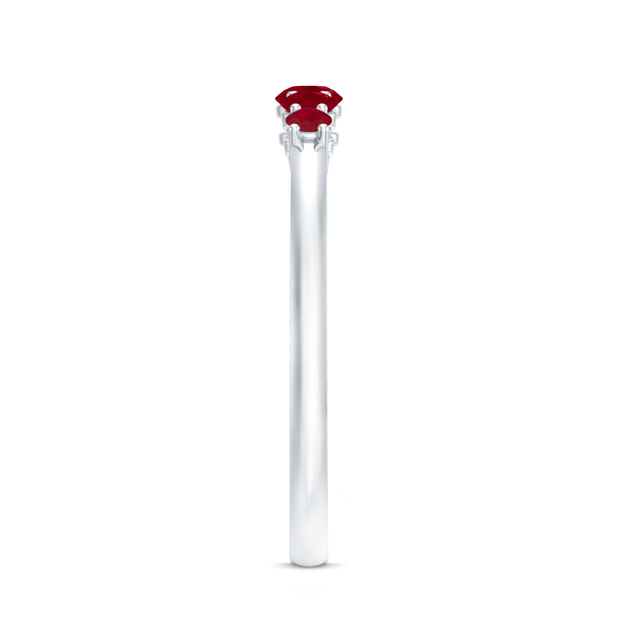 Classic Ruby 5 Stone Graduated Promise Ring