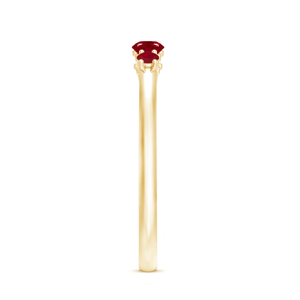 Classic Ruby 5 Stone Graduated Promise Ring