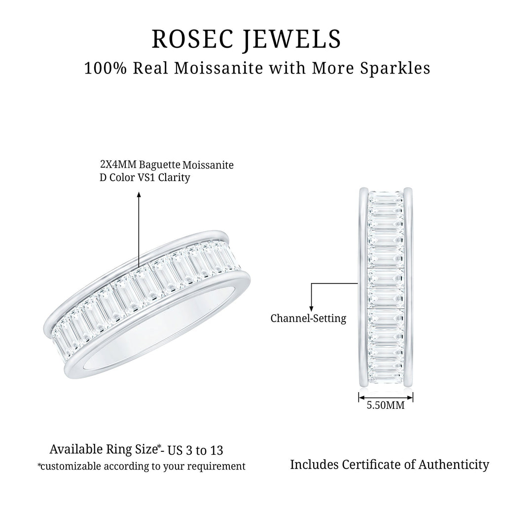 Certified Moissanite Channel Set Eternity Band