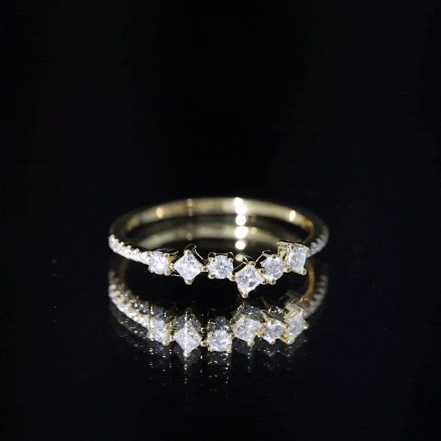 Certified Moissanite Promise Ring for Her