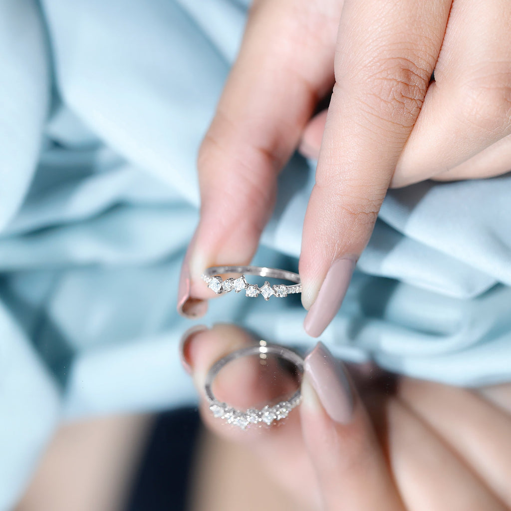 Certified Moissanite Promise Ring for Her
