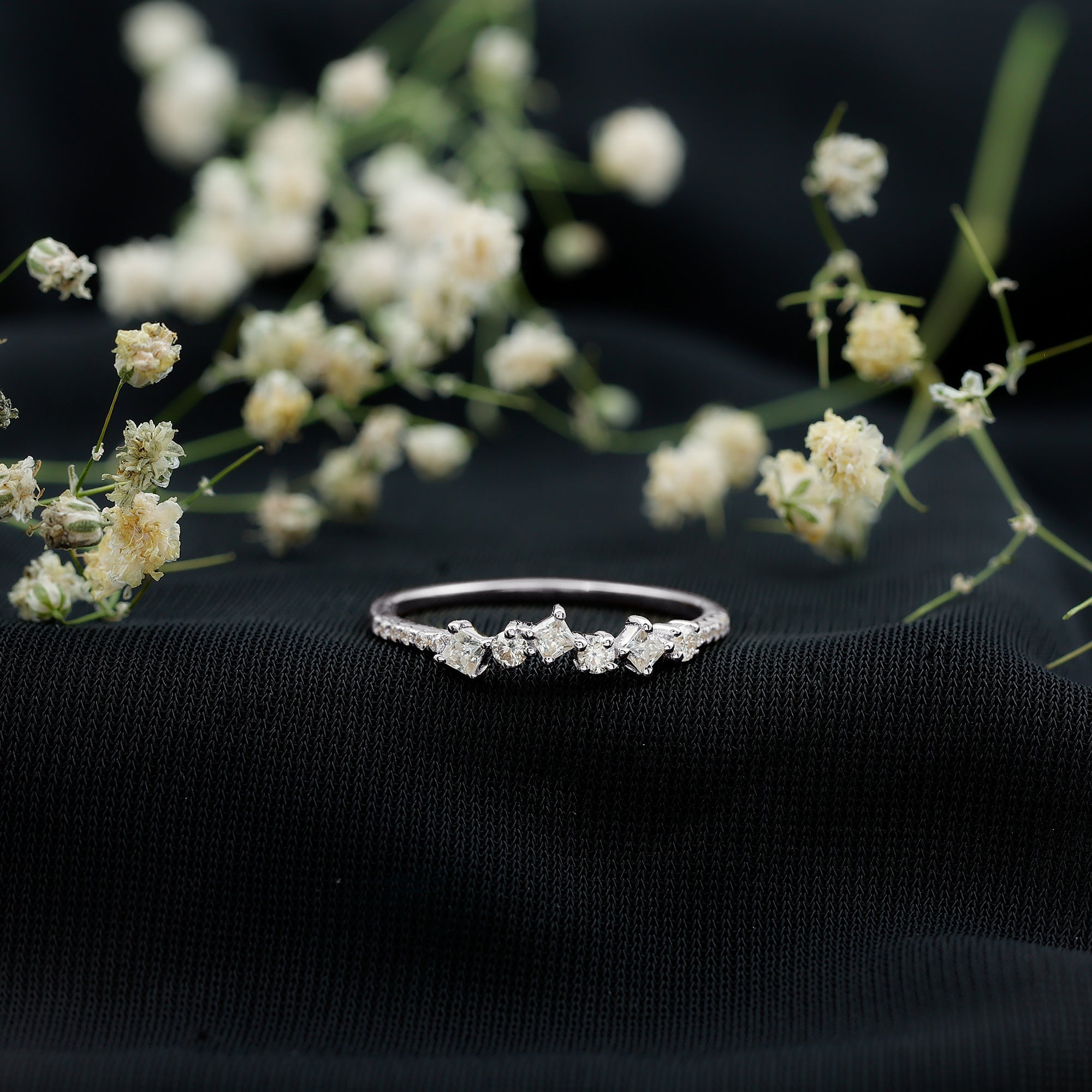 Certified Moissanite Promise Ring for Her