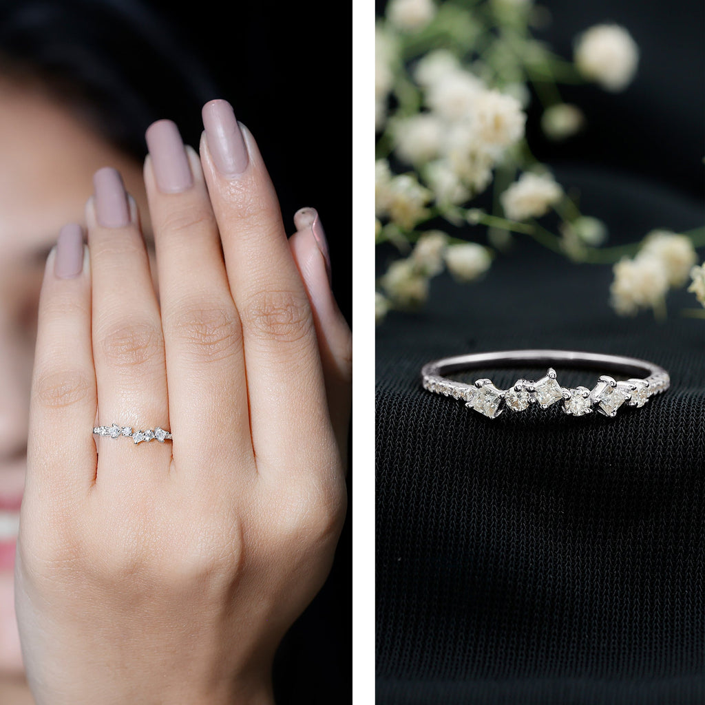 Certified Moissanite Promise Ring for Her