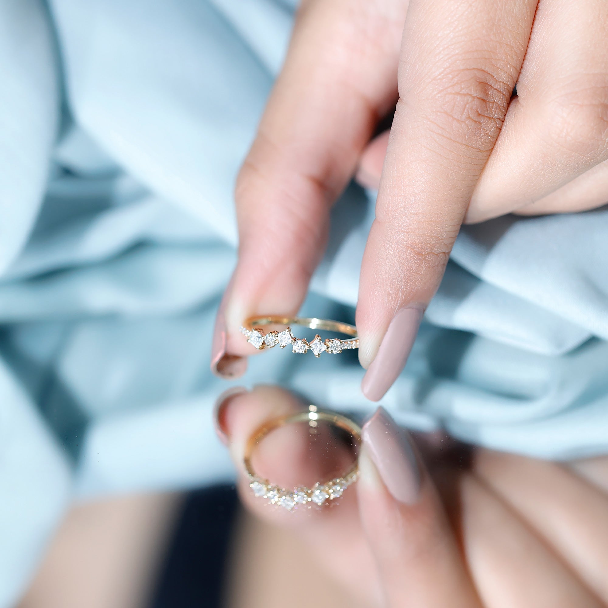 Certified Moissanite Promise Ring for Her