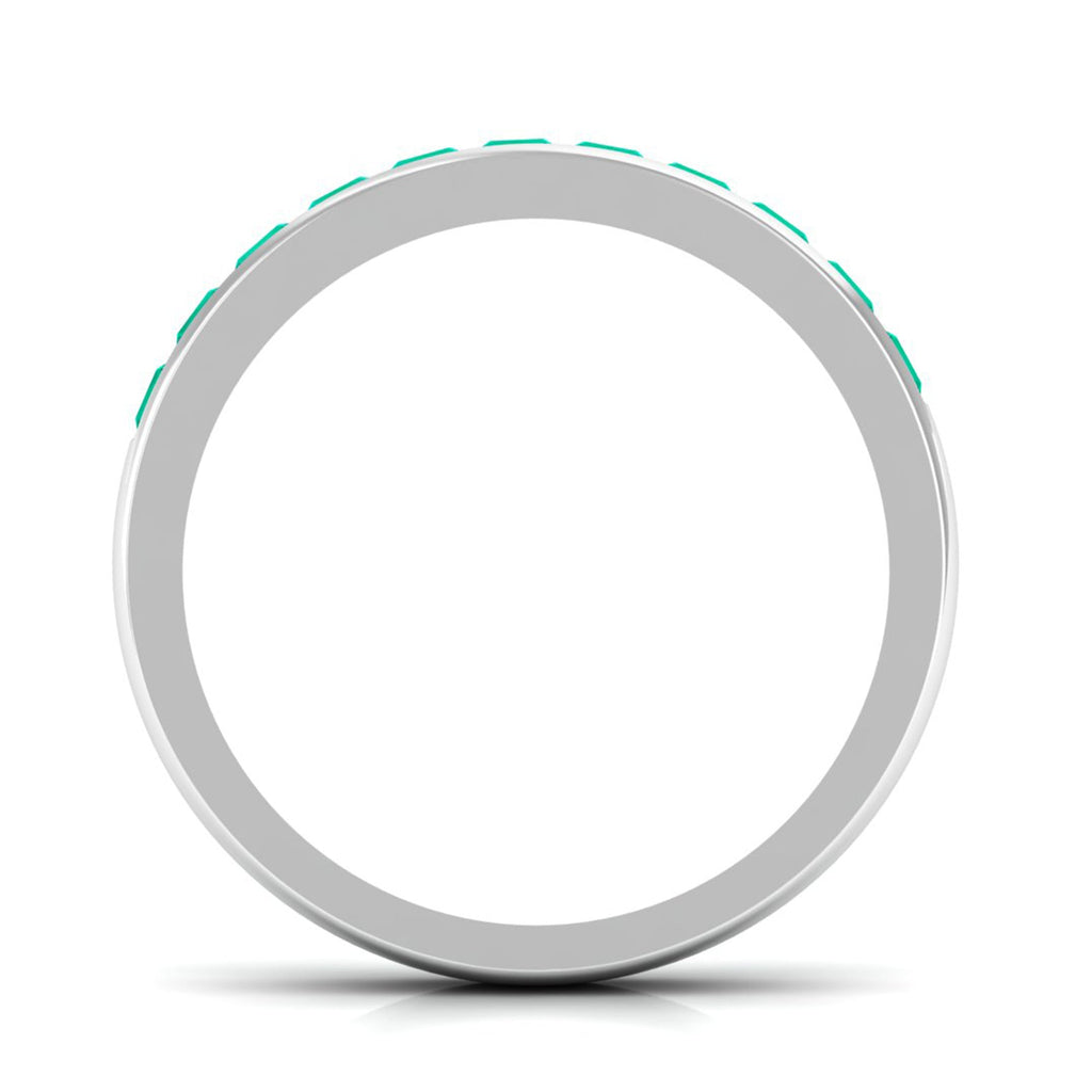 Natural Emerald Eternity Wedding Band for Women