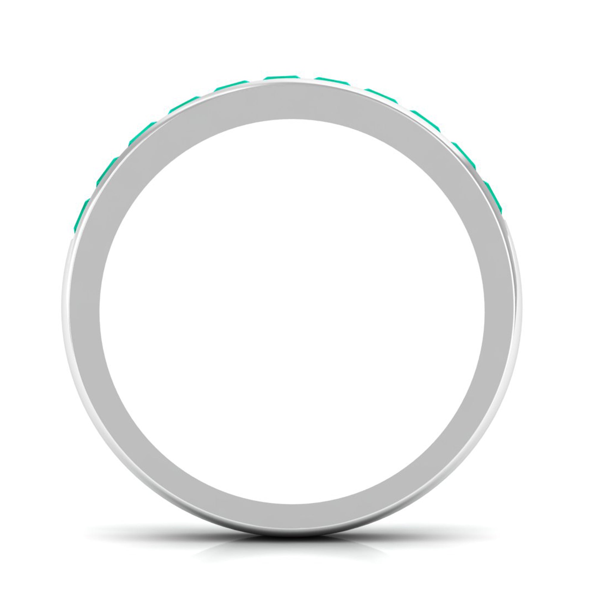 Natural Emerald Eternity Wedding Band for Women