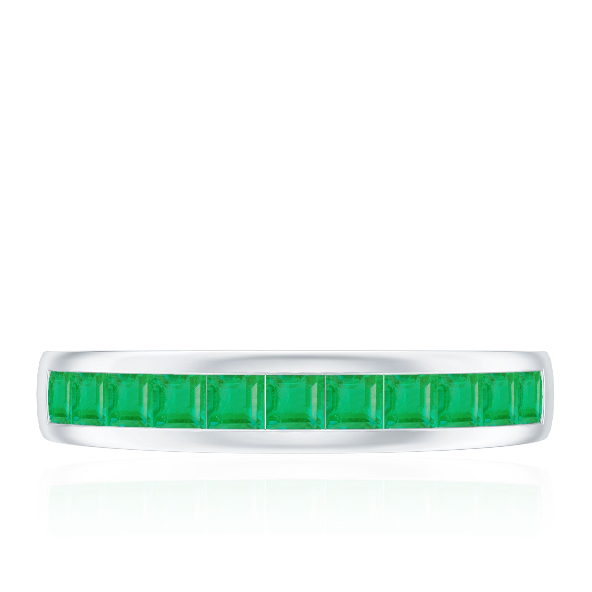 Natural Emerald Eternity Wedding Band for Women