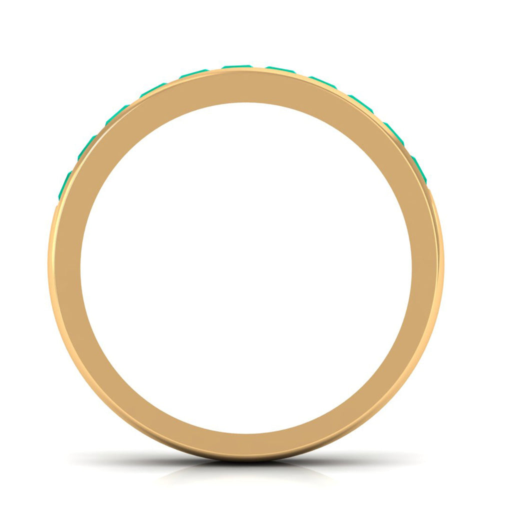 Natural Emerald Eternity Wedding Band for Women