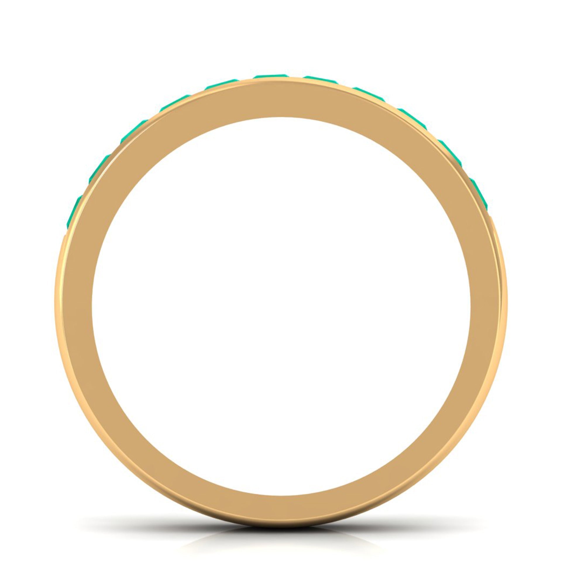 Natural Emerald Eternity Wedding Band for Women