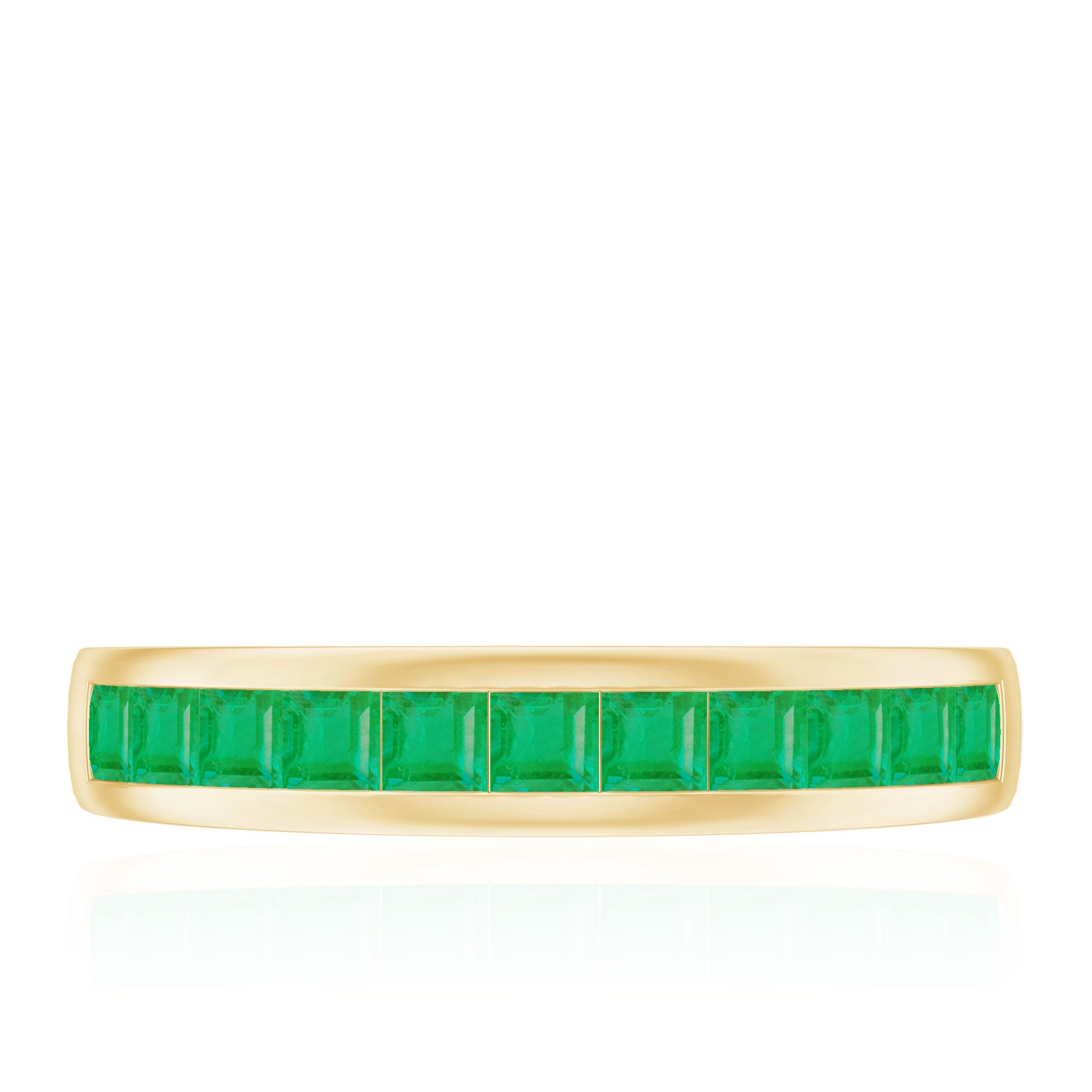 Natural Emerald Eternity Wedding Band for Women