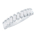 Certified Moissanite Baguette Cut Half Eternity Ring